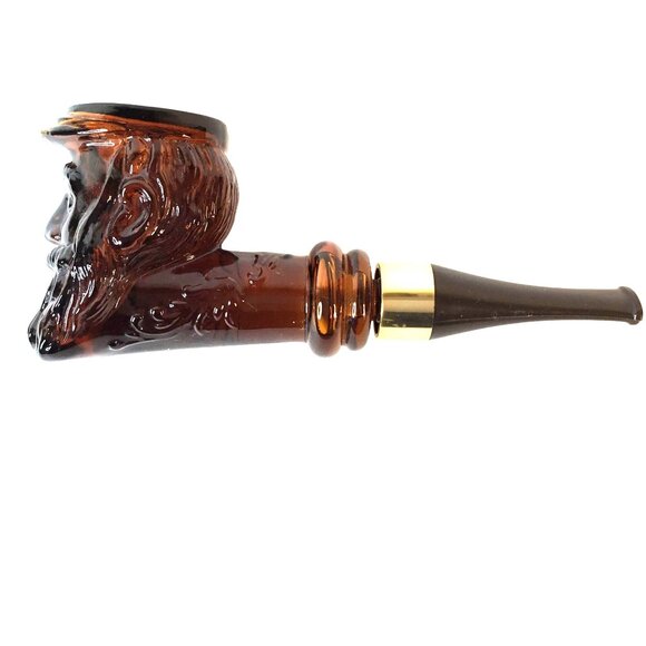 AVON 1973 Brown Glass Pipe Decanter Bottle Soldier Civil War Barware EMPTY DAD - Picture 4 of 8